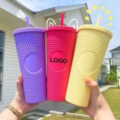 24oz Studded Acrylic Tumblers with Straw