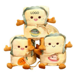 Cartoon Toast Plush Roll Blanket