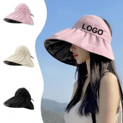 Double Sided Vinyl Face Visor Hat with Rope