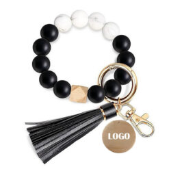 Silicone Bead Bracelet Key Chain Holder