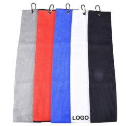 Golf Towel Tri-Fold With Mountaineering Hook