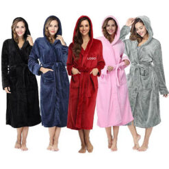 Solid Color Hooded Classic Bathrobe