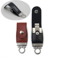 Button Leather Thumb Drive