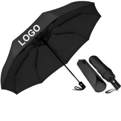 Folding Black Rubber Business Umbrella