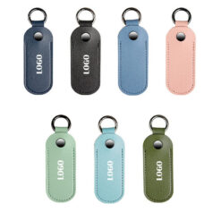 Leather Small Portable Case for USB with Keychain