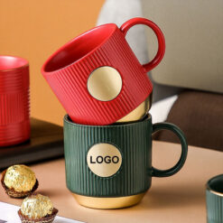 Vertical Strip Dark Green Coffee Mug