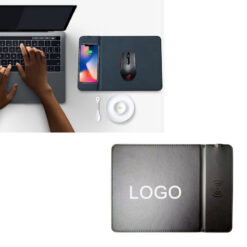 Folding Wireless Charging PU Leather Desk Pad