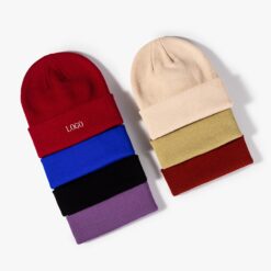 Light Panel Solid Color Knit Cap