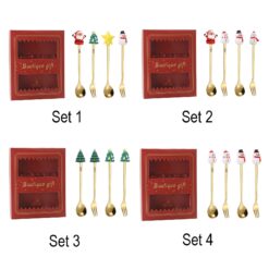 Stainless Steel Christmas 4 pcs Spoons Set