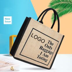 Zippered Three-dimensional Linen Bag