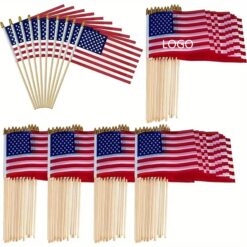 Wooden Pole Hand Waved Flag