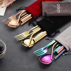Titanium-plated Environmentally Friendly Portable Tableware