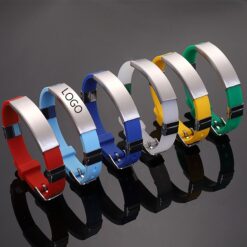 Stainless Steel Glossy Silicone Bracelet